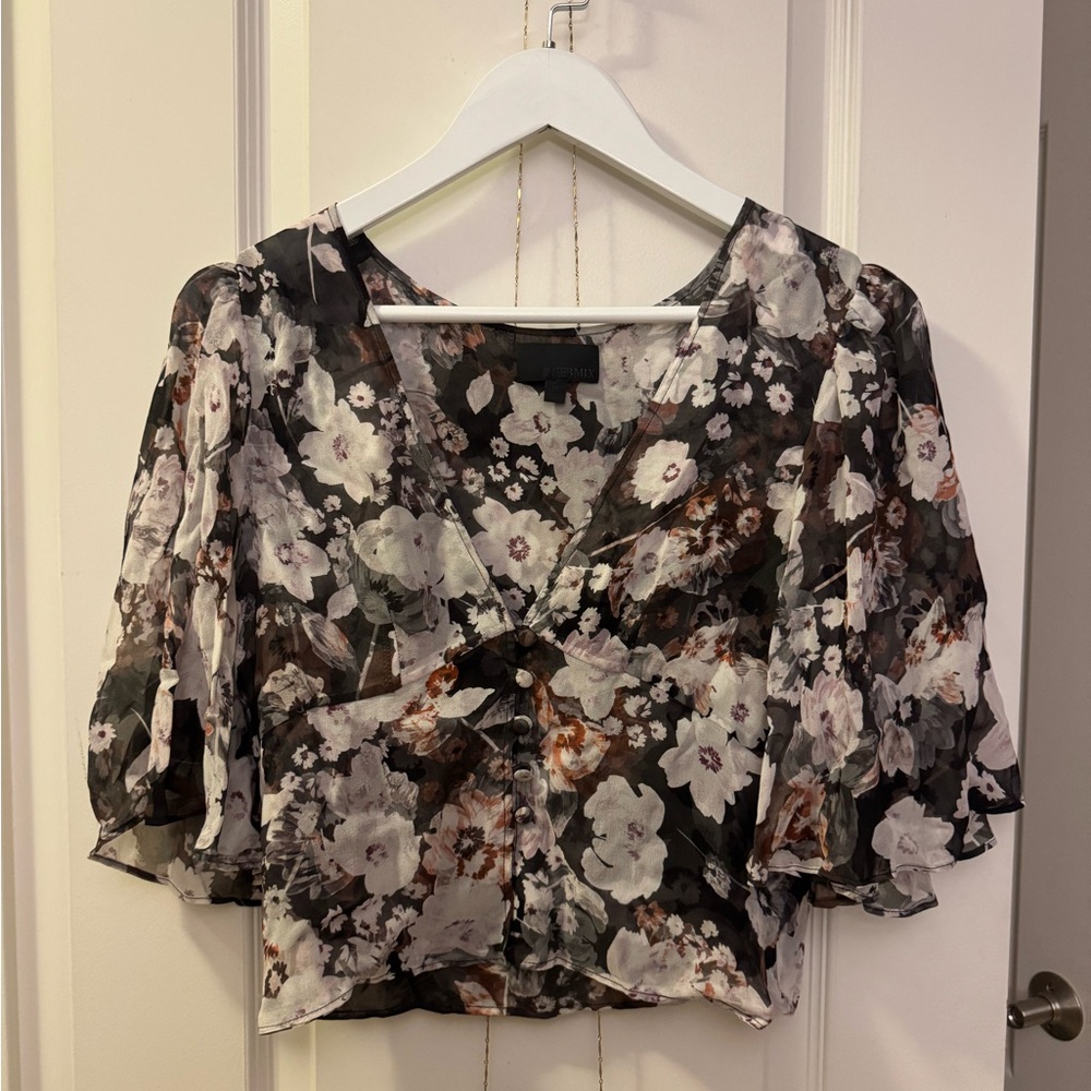 Intermix Floral Mesh Top